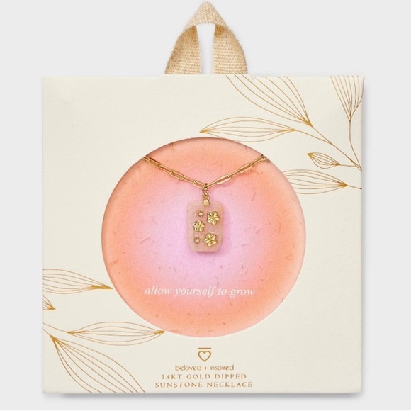 Beloved Inspired 14K Gold Dipped
Angelite Tag Moon Bee Pendant
Necklace - Gold - Picture 2 of 16